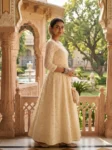 Premium Ivory Lucknowi Chikankari Cotton Running Fabric